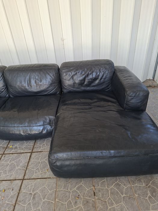 Sofa chaise long em pele