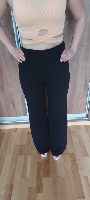Spodnie czarne długie Eleganckie r. XL Shein