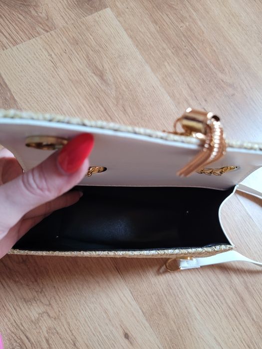 Torebka Nowa wiklinowa pleciona sztywna na lato na łańcuszku