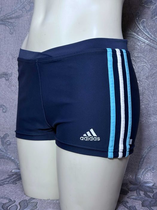 Плавки жіночі Adidas 46 розмір модель Hipster/Boyleg сині navy шорти для плавання пляж басейн море сильний компресійний утягуючий ефект