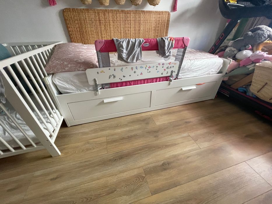 BRIMNES Cama IKEA indiv/dupla c/2 gav, branco, 80x200 cm