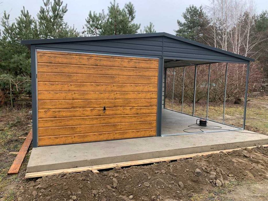 Garaż blaszany, wiata. WZMOCNIONY PROFILAMI. Producent. Cała POLSKA