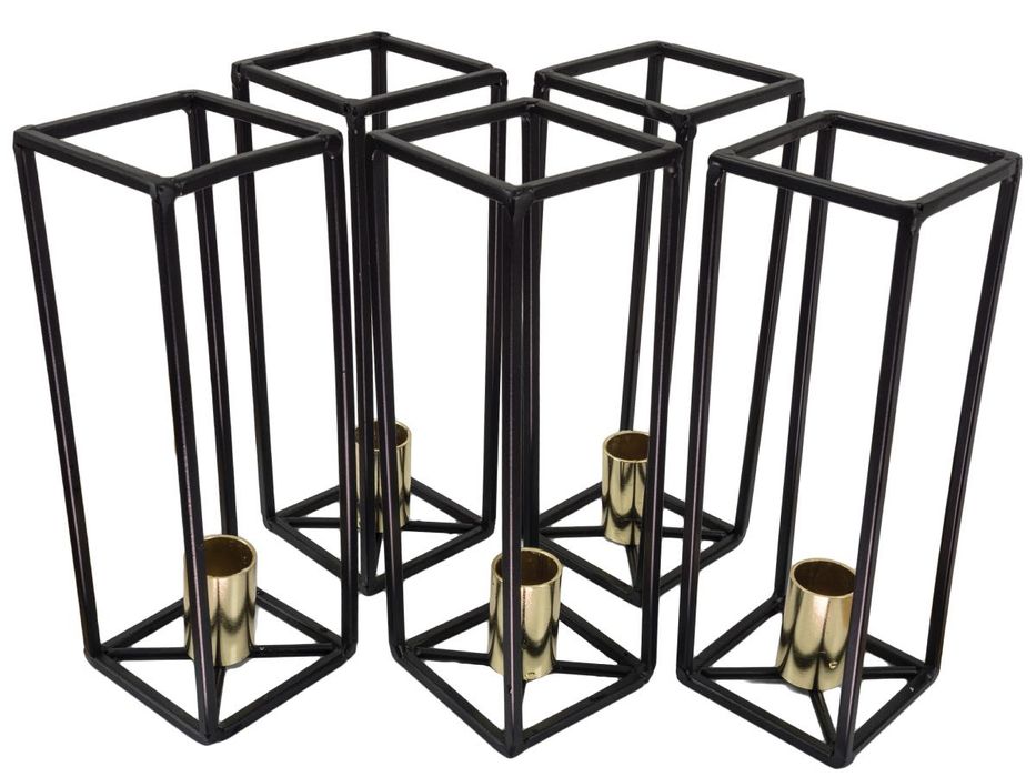 Metalowe świeczniki / ślub / wesele / 5 szt