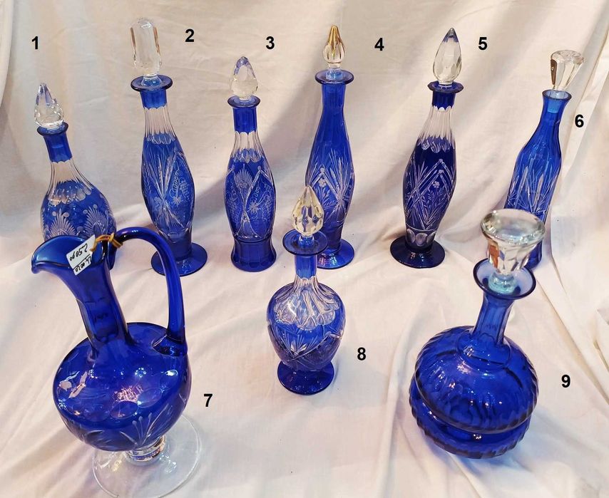 Garrafas Azuis Lapidadas