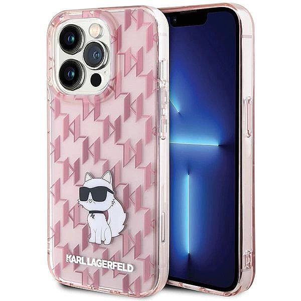 Etui Karl Lagerfeld Monogram Choupette na iPhone 15 Pro Max - różowe