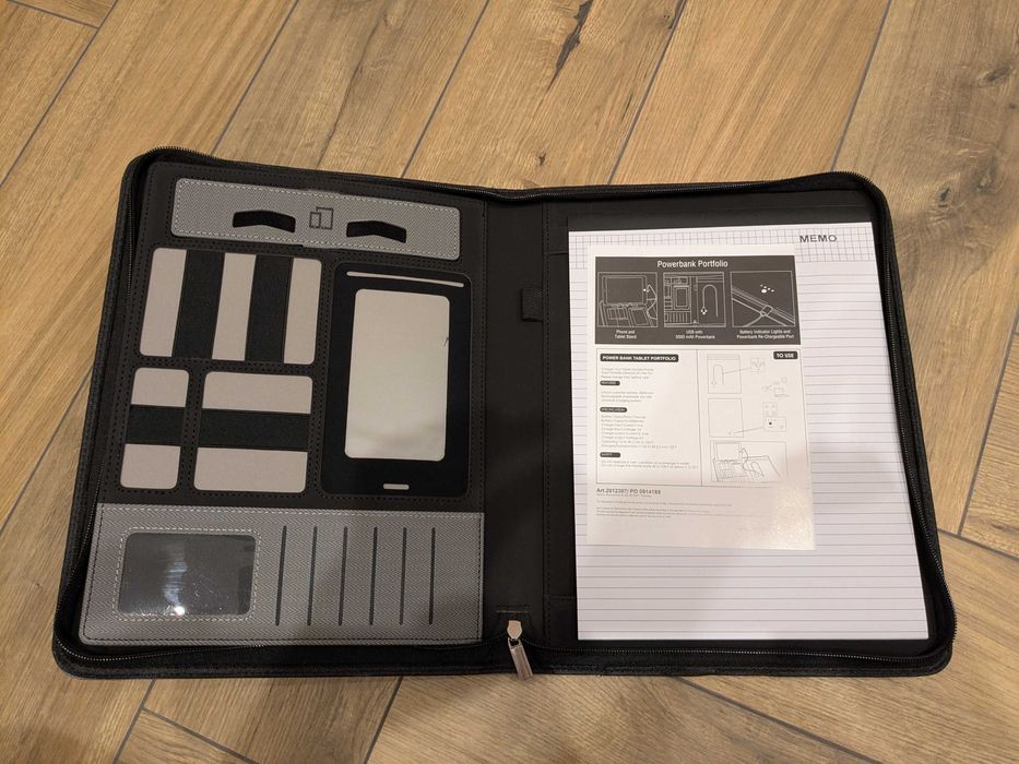 Teczka konferencyjna A5 z powerbankiem 5000mAh