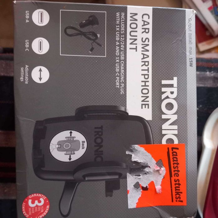 Suporte auto de telefone com carregador de isqueiro NOVO