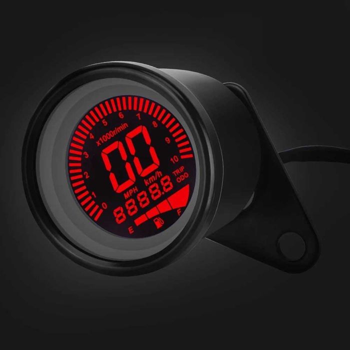 Manómetro velocímetro digital com bicha cafe racer chopper bobber