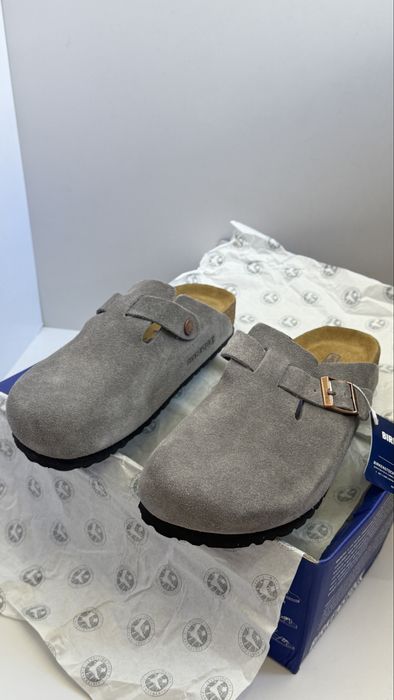 Шльопанці  клоги сабо  Birkenstock boston  біркеншток шлепки шкіра