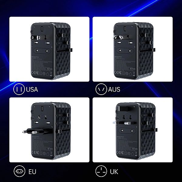 Adapter podróżny Choetech PD6028 EU / US / AUS / UK 2x USB-C 2x USB-A