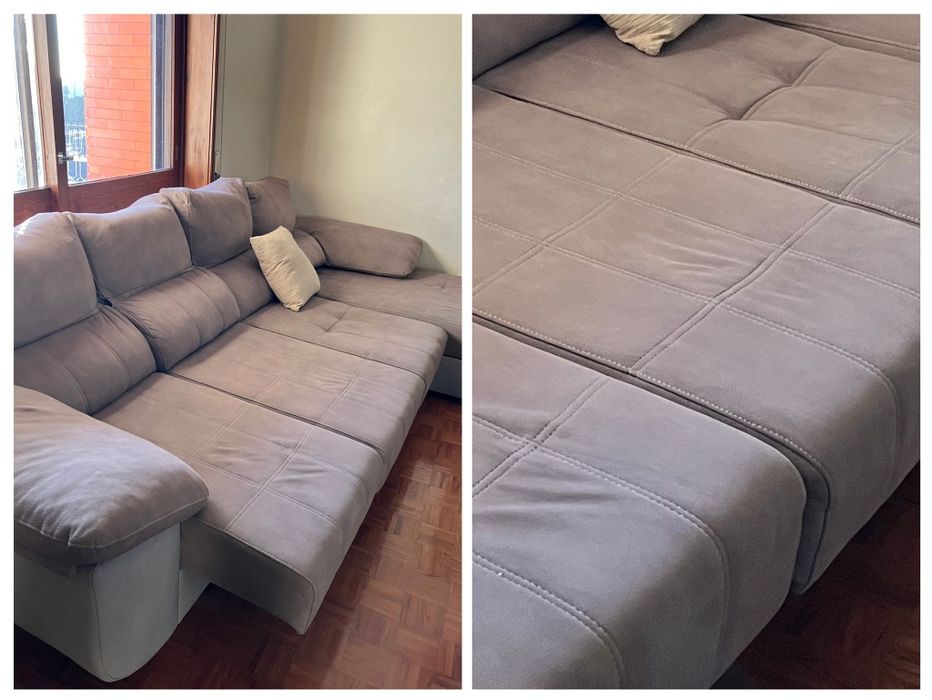 Sofá Cheize, Conjunto Rack, roupeiro, cadeira secretária