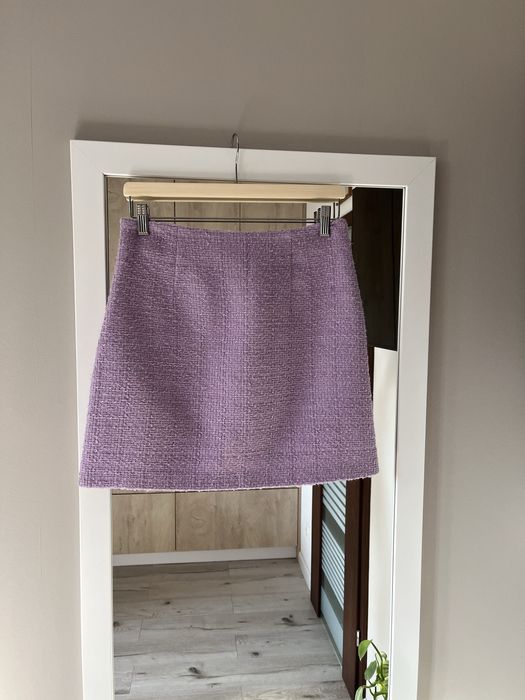 Tweedowa jasnofioletowa spódniczka