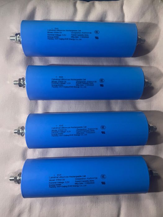 Акумулятори LiFePo4 20Ah EVE C40 40135 різьба, 2025 року
