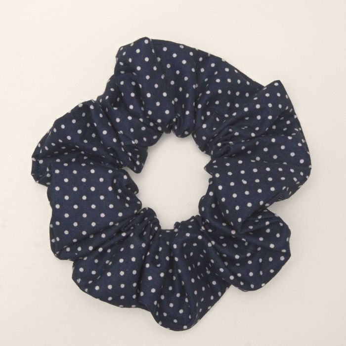 Scrunchie do Włosów/Ozdobna Granatowa Gumka do Włosów/Scrunchie Bawełniane