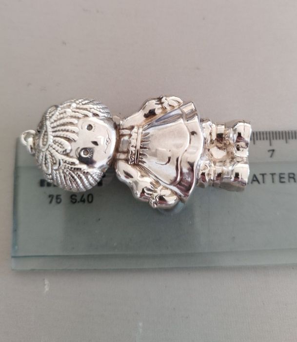 Pendente boneca prata 925 nova para colar