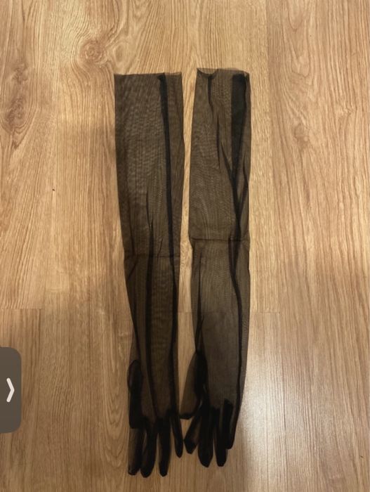 Rękawiczki siateczkowe czarne długie 55 cm