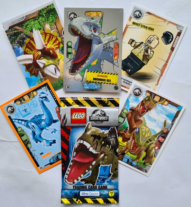 LEGO JURASSIC WORLD 2 karty X 100 /SASZETEK 20+ karta Złota Poznań