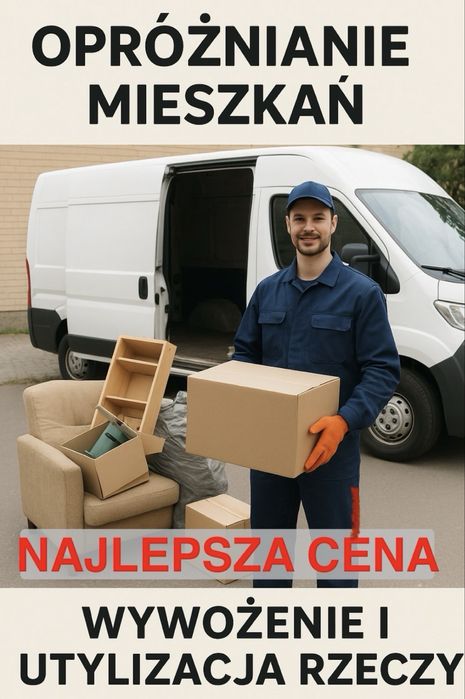 Opróżnianie mieszkań piwnic wywóz mebli odpadów przeprowadzki sprzątan