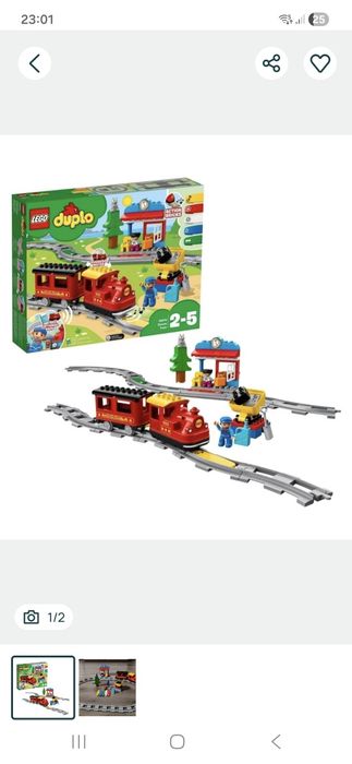 Kompletny zestaw LEGO Duplo pociąg parowy