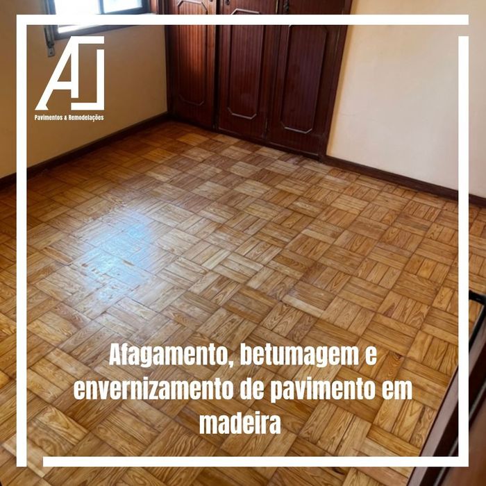 Raspagem de pavimentos em madeira, aplicação flutuante, deck e esmalte