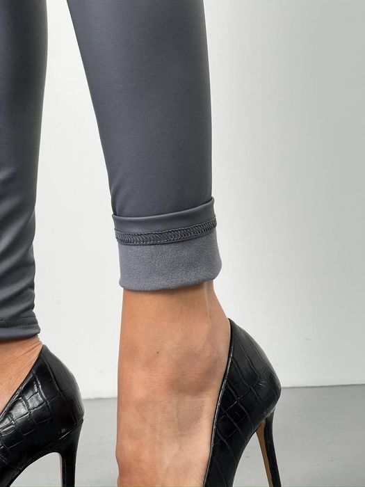 Жіночі теплі шкіряні лосіни на флісі