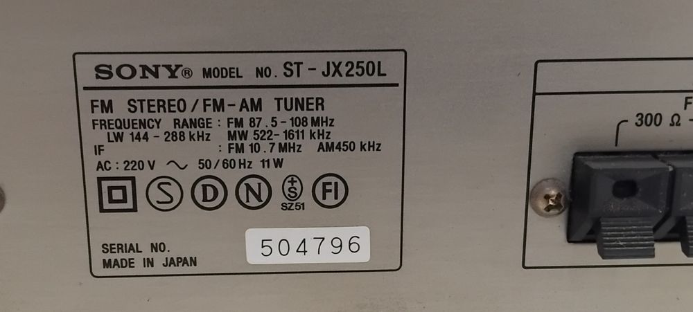 SONY Tuner Sintonizador Rádio ST-JX250L