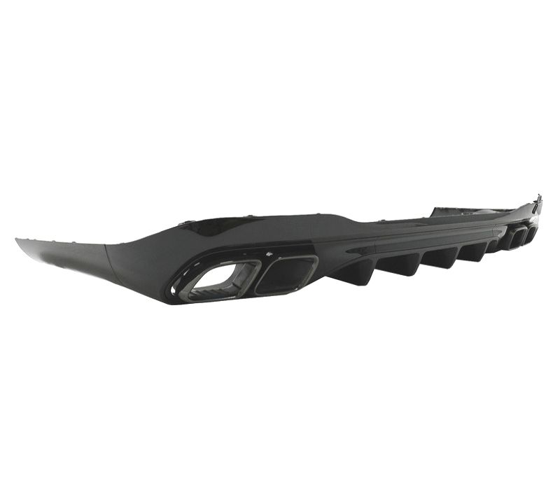 DIFUSOR MERCEDES W206 AMG 21- LOOK C63 + PONTEIRAS DE ESCAPE PRETAS