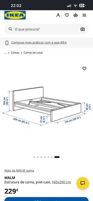 Cama malm preto castanho