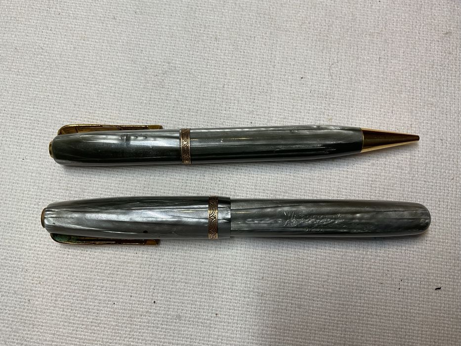 Conjunto caneta tinteiro e lapiseira Waterman modelo 512.V antiga