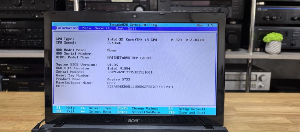 Ноутбук Acer Aspire 5733/i3-370m/Ram 4Gb DDR3 /HDD no /Бж +