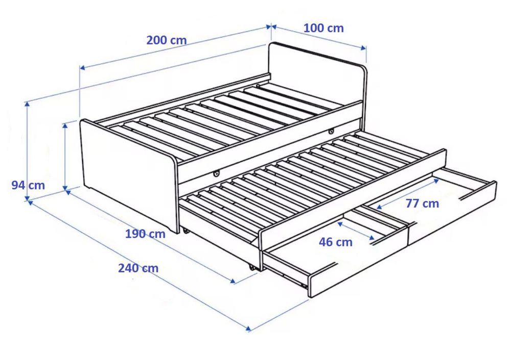 Cama dupla madeira maciça