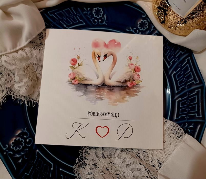 Zaproszenie na Ślub z kopertą biąłą