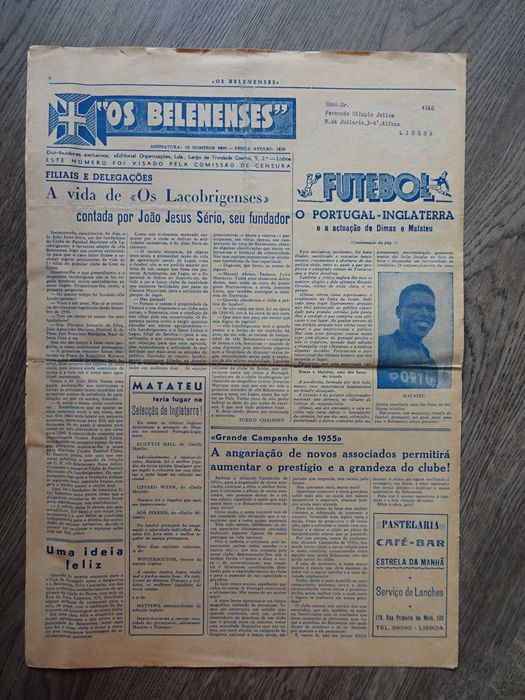 Antigo Jornal Belenenses Maio 1955