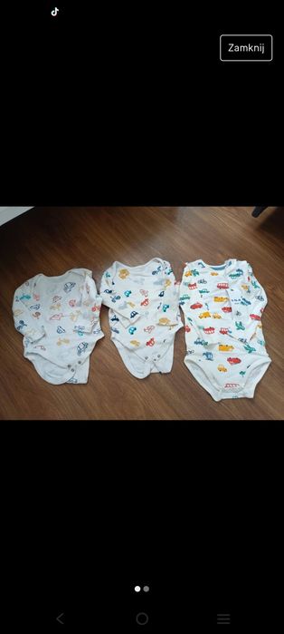 3 szt body na długi rękaw