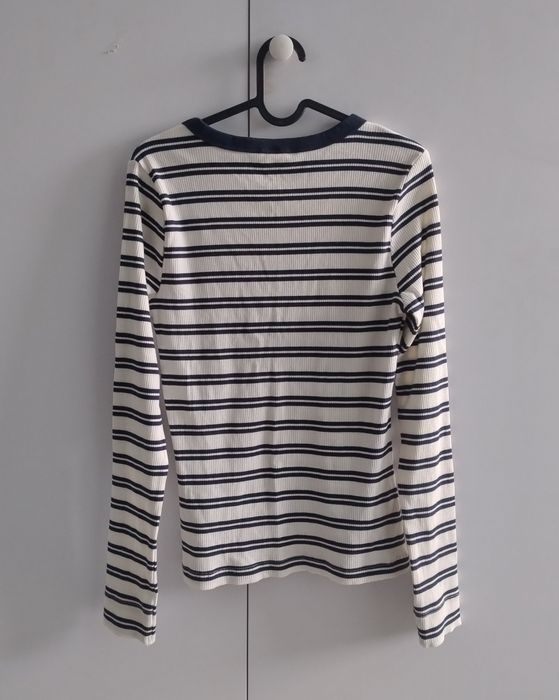 T-shirt prążkowany  w pasy  H&M  rozmiar L