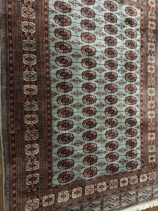 Tapete oriental bukhara, original,feito à mao em pura la,lavado295x205