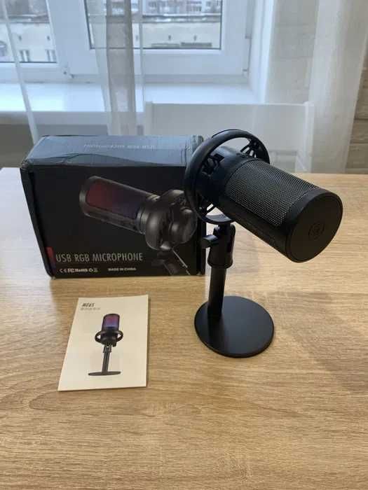 Продам Мікрофон ME6S USB конденсаторний для ПК з RGB підсвічуванням