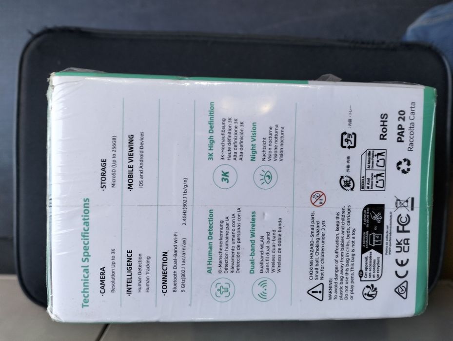 Pack 2 Câmaras IP WiFi Interior, 3K com Visão Noturna,