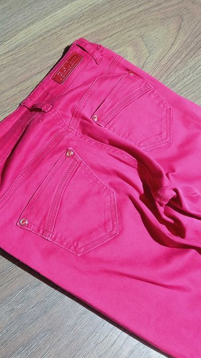 B.S.Jeans Czerwone spodnie jeansowe Red jeans r.36