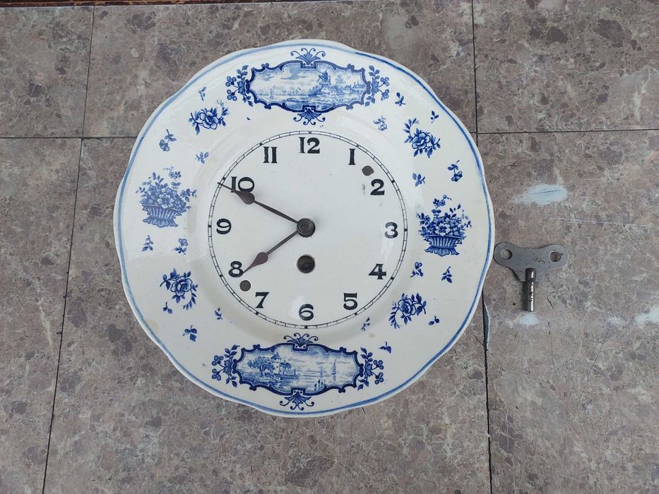 108 Stary zegar kuchenny chodzik balansowy fajans ceramika