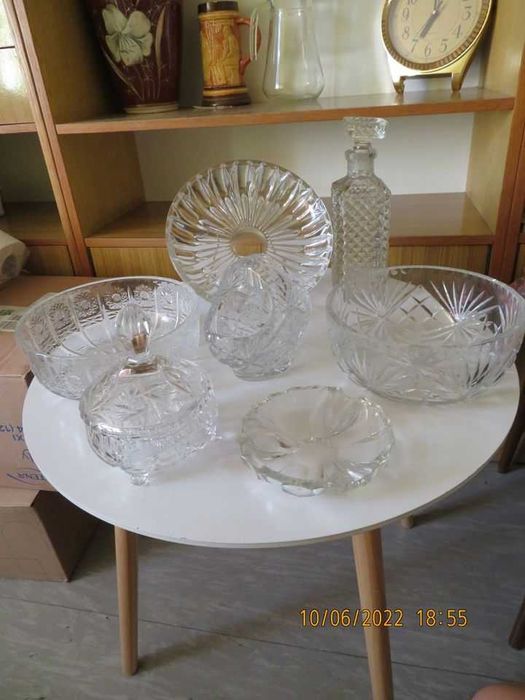 Zestaw kryształy wazon cukiernice