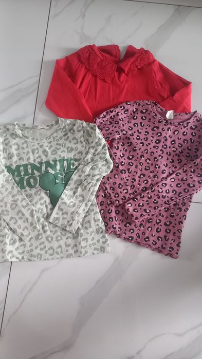 Bluzki 3-pak panterka myszka minnie  smyk sinsay