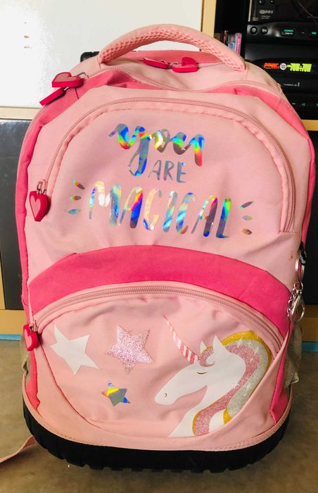 Mochila Trolley Rosa de Unicórnio