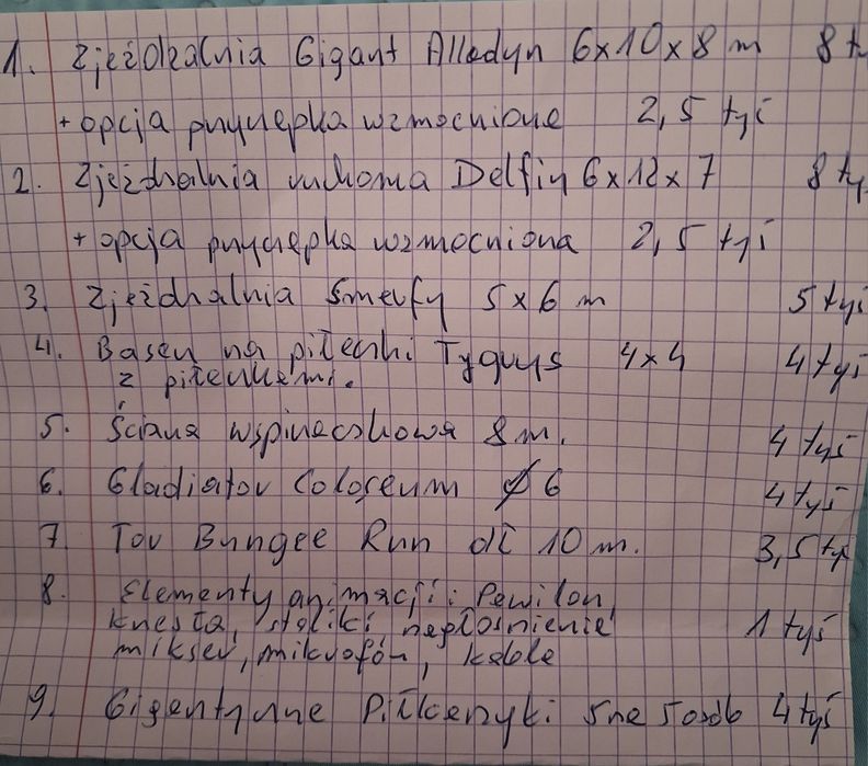 Zamki dmuchane-wyprzedaż