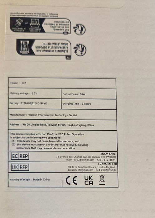 Багатофункціональний ліхтарик діодний Warsun Y40