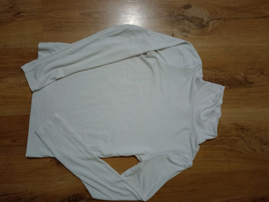 biały golfik S z długim rękawem