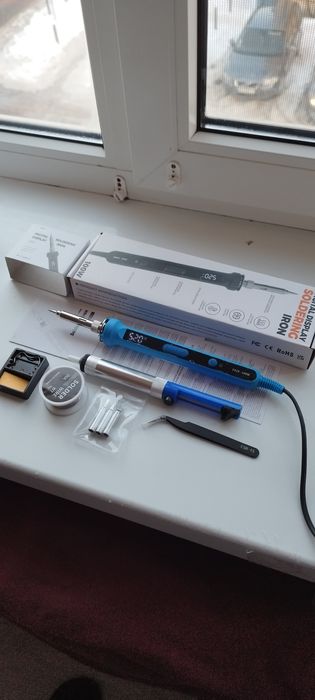 Електричний Паяльник 100Ват з дисплеєм 6 в 1