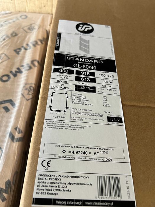 NOWY grzejnik InstalProjekt GŁ-60/90 - łazienkowy / szczebelkowy