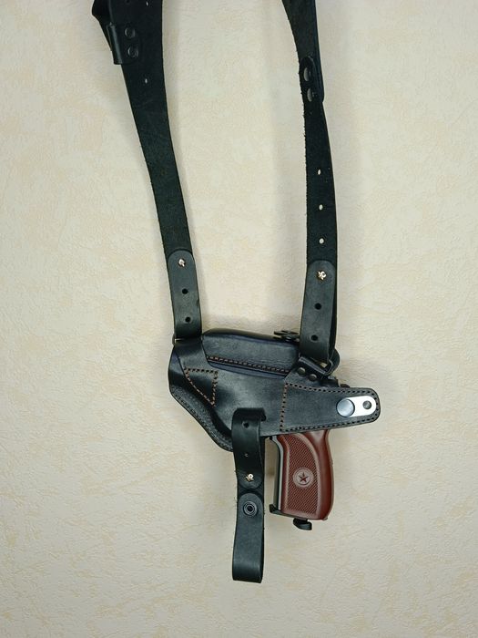 Кобура ПМ оперативна, наплечна шкіряна, правша ,шульга