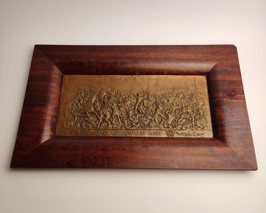 Plakieta GRUNWALD 1410 odlew z mosiądzu - zakłady PZL WOLA